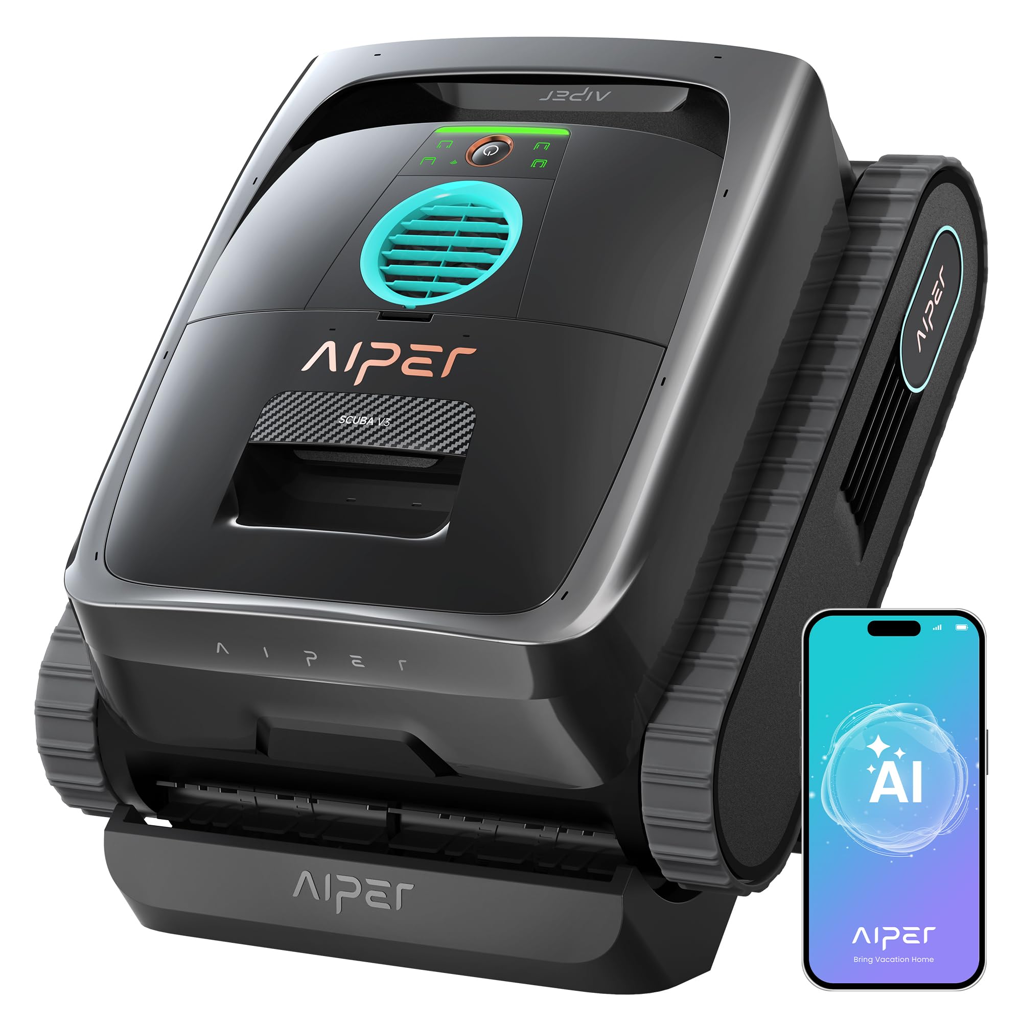 71PMoc8E6WL (2026 Neu) Aiper Scuba V3 Poolroboter Akku für Wand und Boden mit KI-Vision, Leichter Poolsauger, Leistungsstarke Saugleistung, 3 μm Filter, Wasserlinienreinigung, für Pools bis zu 200 m² – Bild 1