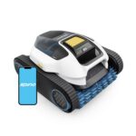 Spino E1 Poolroboter Akku Boden und Wand, 210 Min Kabellos Poolsauger, Max 21950 LPH, Poolreiniger mit 5 Reinigungsmodi, Auto Wasserlinien Parkfunktion, Weiß-Gelb