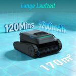 BOTLIFE (2026 Neu) PC10 Poolroboter, Poolsauger Akku Kabelloser, Poolroboter Boden und Wand, Wasserlinie, 18927 LPH, Intelligenten Navigation, Wandklettern, Poolreiniger für Pools bis 170㎡ – Bild 3