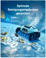 Spino E1 Poolroboter Akku Boden und Wand, 210 Min Kabellos Poolsauger, Max 21950 LPH,5 Reinigungsmodi, Auto Wasserlinien Parkfunktion, SmartArc Routenplan, Weiß-Blau – Bild 10