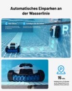 Spino E1 Poolroboter Akku Boden und Wand, 210 Min Kabellos Poolsauger, Max 21950 LPH,5 Reinigungsmodi, Auto Wasserlinien Parkfunktion, SmartArc Routenplan, Weiß-Blau – Bild 4