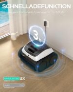 WYBOT (Upgrade) C1-01 Poolroboter für Einbau-Überbaupools mit 150 Min Akkulaufzeit, 4-in-1 Reinigung für Wand und Boden bis 150m², Smart Navigation & App - Weiß & Hellgrün – Bild 2