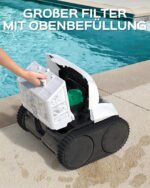 WYBOT (Upgrade) C1-01 Poolroboter für Einbau-Überbaupools mit 150 Min Akkulaufzeit, 4-in-1 Reinigung für Wand und Boden bis 150m², Smart Navigation & App - Weiß & Hellgrün – Bild 3